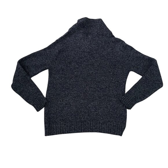 Mens Banana Republic Charcoal Shawl Collar Sweater Size L Cotton/Wool Blend - Picture 4 of 5